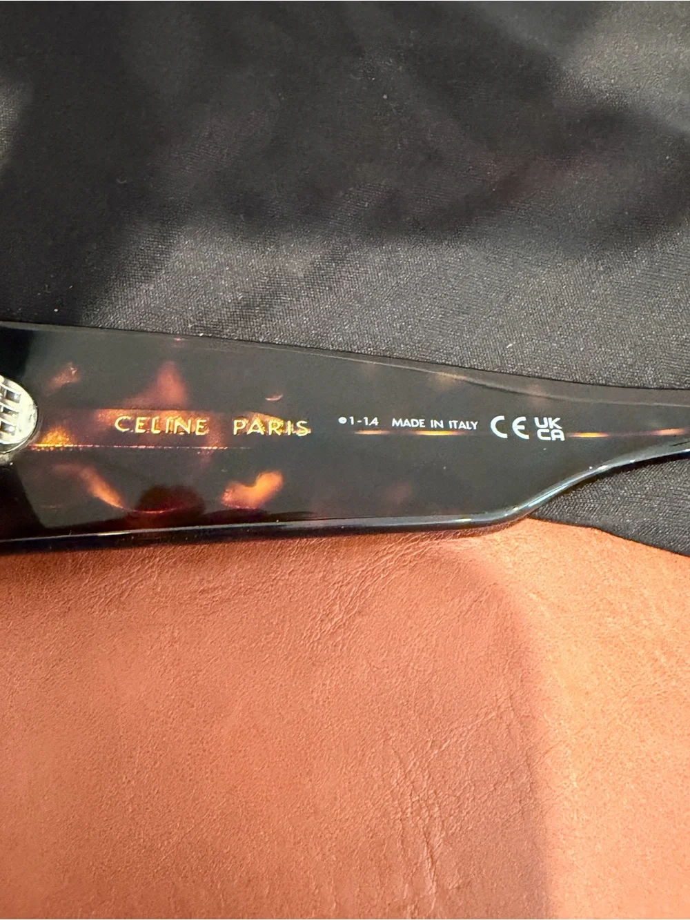 Celine Triomphe XL 01 Tortoiseshell Logo Sunglasses